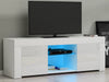 Modern TV Unit Stand Cabinet Sideboard White High Gloss Doors with LED Lights