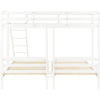 Bunk Beds Triple 3ft Single Bed Pine Wood Bed Frame High Sleeper for Kids White