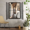 90cm Window Louvered Wall Mirror Home Decor Rustic Metal Frame Hallway Mirror
