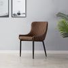 Set of 2 Diamond Faux Leather Dining Chairs Padded Bucket Seat Metal Legs Chairs