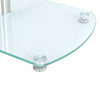 Sofa Side Table With Tempered Glass Top Living Room Furniture Coffee Tea Tables