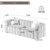 Teddy Fleece Fabric 3 Seater Sofa Loveseat Couch with 2 Pillow