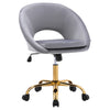 Upholstered Office Chair Computer Desk Armchair Gas Lift Swivel Seat with Wheels