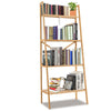 4-Tier Ladder Shelf Bamboo Bookshelf Bookcase Storage Organizer Plant Stand