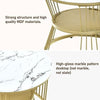 Set of 2 Round Coffee Tables - Gold Metal Frame, Marble Pattern Top