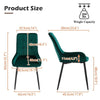 2x High Back Velvet Dining Chairs Modern Design Dining Room Chairs Metal Legs