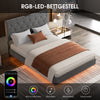Floating LUXURY UPHOLSTERED BED FRAME 4FT6 Double Size With Padded Headboard