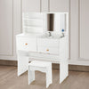 drawers Stool Mirror Vanity Desk Table Bedroom up Flip Dressing Set Makeup Felvj