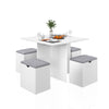 Kitchen Dining Table Set w/4 Storage Seats Compact Space Saver Modern