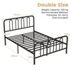 Double Size Metal Bed Frame with Headboard & Footboard Easy Assembly Black