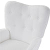 Accent Chair Teddy Velvet Tufted Wing Back Armchair Club Chair With Wood Legs