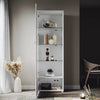 White High Gloss all Display Cabinet Cupboard Storage Sideboard with LED Lights