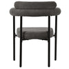 Modern Dining Chairs set of 2 Grey Faux Suede Upholstered Padded Seat Armchairs