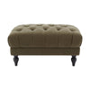 Dusk Hebden Olive Green Matte Velvet Ottoman Pouffe RRP £159