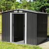 8 x 8ft Garden Shed Metal Apex Roof Outdoor Storage Box Tools Organizer Sheds UK