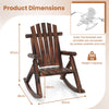 Outdoor Adirondack Rocking Chair for Adults with Slatted Seat-Brown
