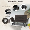 Metal Frame Wicker Couch Patio Convertible Sofa for 2-Grey