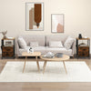 End Table Nightstand with Charging Station Industrial Bedside Table W/ 2 Drawers