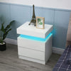 Multi-type Modern High Gloss Bedside Table Storage Drawer Nightstand Cabinet LED