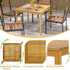 4-Person Large Square Dining Table Outdoor Acacia Wood Patio Bistro Table