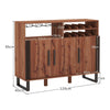 Home Wine Bar Cabinet Kitchen Buffet Sideboard w/ 3 Door & Adjustable Shelves