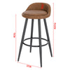 1/2/4/6x Bar Stool Faux Leather Breakfast Kitchen Bar Chair w/ Backrest Footrest
