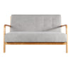 Mid Century Wooden Frame 2 Seater Sofa Small Love Seat Chair Settee Armchair