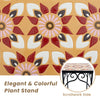 Metal Plant Stand Set of 3 Painted Flowerpot Mosaic Display Rack Pot Holder
