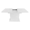 Extendable Rectangular Dining Table with Storage, Space-saving, White