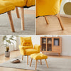 Yellow Lazy Chair with Footstool Relax Lounge Chair Accent Armchair Sofa Chair
