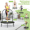 40" Mini Trampoline Foldable Fitness Trampolines with Height Adjustable Handle