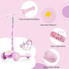 Folding Scooter Toddlers LED Lighted Kick Scooter 3-wheeled Kickboard Rose