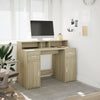 Desk with LED Lights Writing Working Table Sonoma Oak Engineered Wood