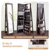 360° Swivel Armoire Storage Unit w/Full Length Mirror-Coffee