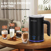 Black Electric Milk Frother, 4 in 1 Milk Steamer Automatic Hot & Cold Frother UK