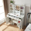 Vanity Makeup Table Dressing Desk Set 10 LED Lighted Mirror w/ Stool for Bedroom