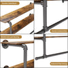 Industrial Pipe Clothes Rail Wall Mounted Garment Rack with 2Tier Shelves