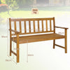 Garden Bench All-weather Patio Chair Acacia Wood Loveseat w/Armrest & Backrest