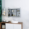 Bathroom Mirror Cabinet with Shelf Storage Double Door Stainless Steel 800×600mm