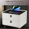 Bedside Table LED Light USB Wireless Charging Bedroom Furniture with 2 Wywbmvpxm