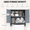 Wall Mounted Bathroom Cabinet Hanging Medicine Cabinet with Towel Bar Grey