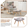 Rocking Chair with Footstool Fabric Velvet Relax Chair Lounge Recliner Armchair