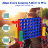 Giant 4 in a Row Game Jumbo Connect 4 Garden Games w/42 Rings Basketball Hoop