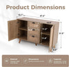 Rattan Cabinet Sideboard Buffet Storage Cabinet with Doors Drawers Living Room