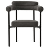 Modern Dining Chairs set of 6 Grey Faux Suede Upholstered Padded Seat Armchairs