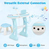 Electronic Kids Piano Toy with Stool 8 Rhythms & 8 Instruments-Blue
