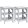 Set of 2 3-Tier Nightstand Sofa Bed Side Table Storage Display Stand with Shelf