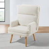 Recliner Armchair w/ Footstool Lambswool Upholstered Accent Chair Living Bedroom