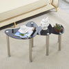 Nest of 3 Black Clear Tempered Glass Side End Lamp Sofa Tables Nested Tables