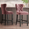 Upholstered Tufted Dining Chair Hourglass/Rolled Backrest Kitchen Side Chairs